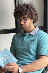 Jacquard Collar Polo Shirt - Voyage